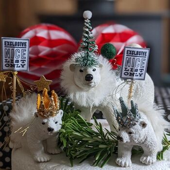 Christmas Polar Bear Cake Topper Set, 2 of 4