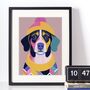 Cosy Dog Portrait Illustration Art Print, thumbnail 2 of 3