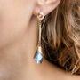 Graphite Grey Crystal Stone Drop Earrings, thumbnail 3 of 3