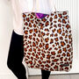 Reversible Large Leopard Print Floral Beach Tote Bag, thumbnail 6 of 11