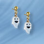 Gold Plated Ghost Earrings, thumbnail 3 of 8