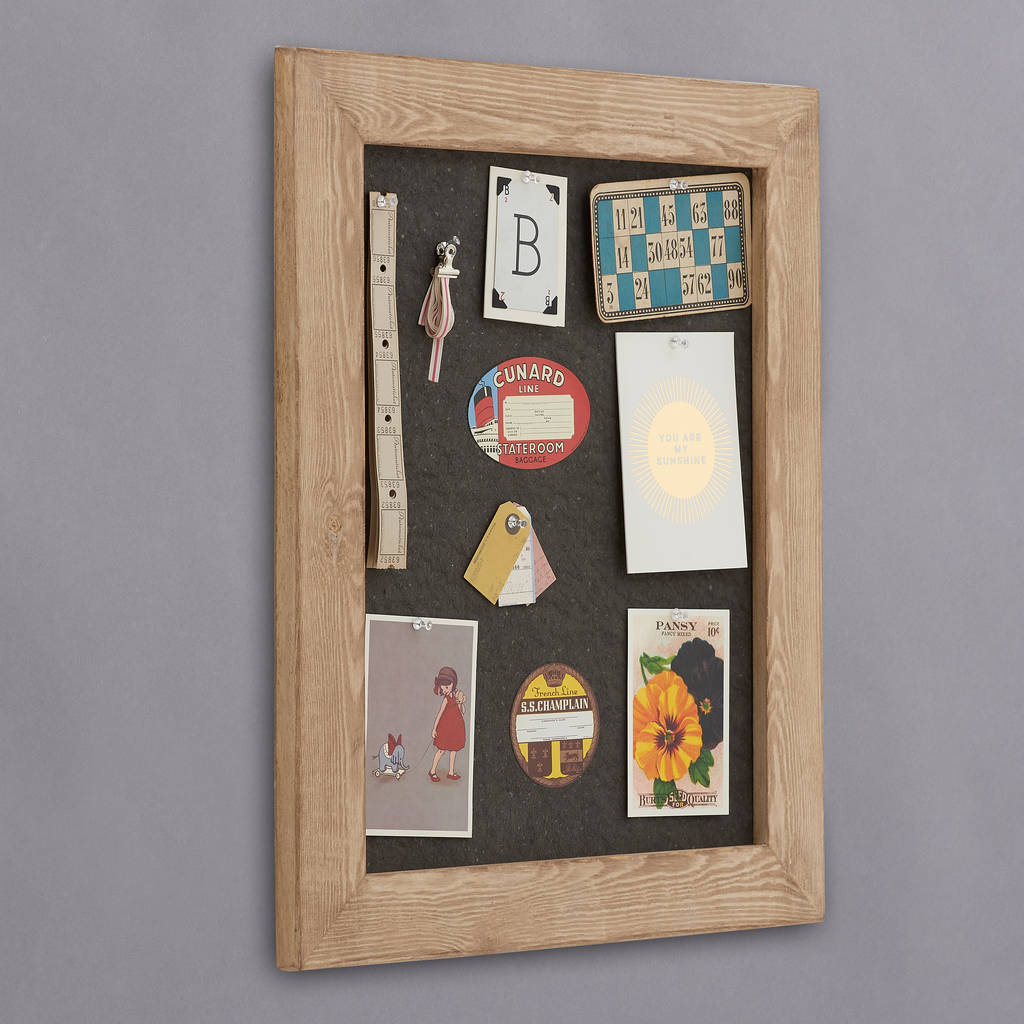 Distressed Wood Framed Pinboard Noticeboard, 1 of 3