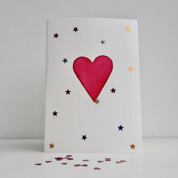 Handmade Heart Glitter Star Valentines Love Card, 5 of 6