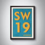 Sw19 Wimbledon, London Postcode Typography Print, thumbnail 9 of 10