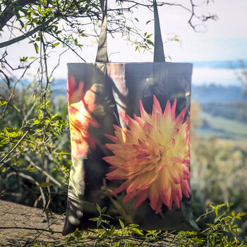 Orange Dahlia Tote Bag, 4 of 5