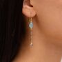 18ct Gold Plated Topaz And Tanzanite Bead Drop Earrings, thumbnail 1 of 6