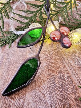 Glass Holly Christmas Ornaments Gifts, 3 of 7