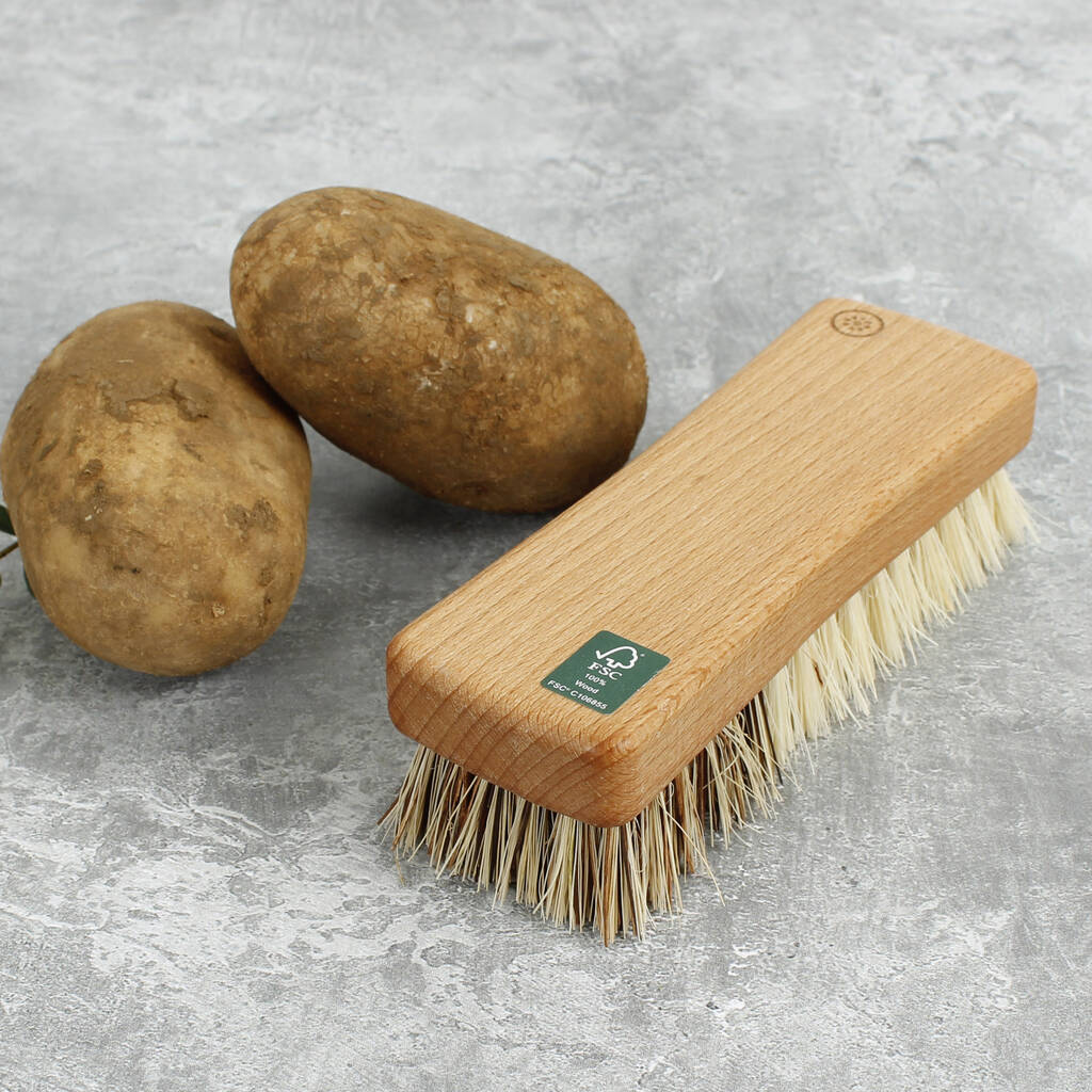 Sustainable Wood Vegetable Brush With Plant Bristles, 1 of 8