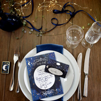 Celestial Star And Moon Menu And Place Card Set, 2 of 7