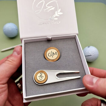 Personalised Golf Marker, Repair Tool And Golf Tag Set, 4 of 6