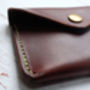 Italian Leather Button Wallet Brown, thumbnail 3 of 8