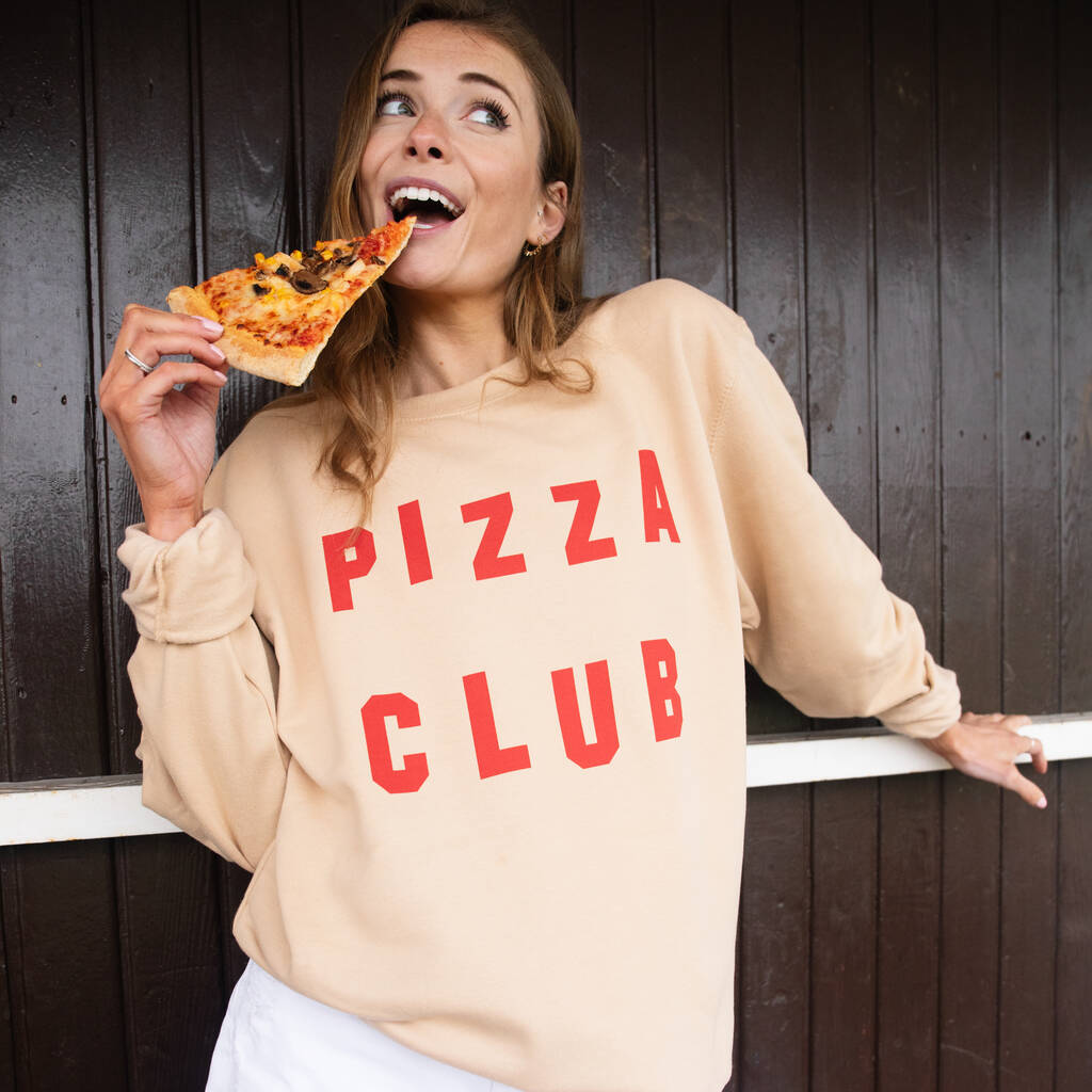 Pizza Club Women’s Slogan Sweatshirt, 1 of 3