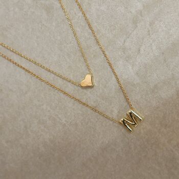 Layered Letter Heart Necklace, 9 of 10