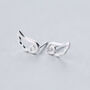 Sterling Silver Simple Angel Wing Stud Earrings, thumbnail 1 of 5
