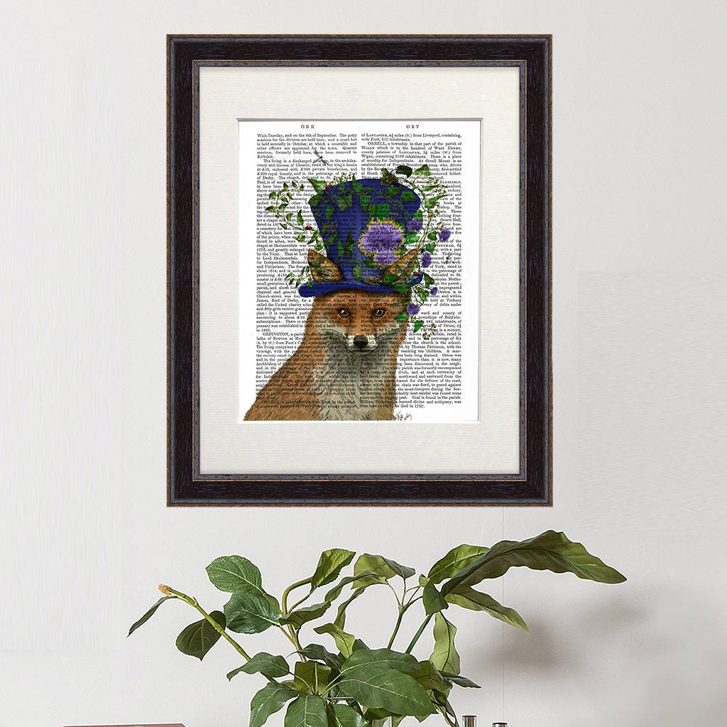 Mad Hatter Fox Print By Fabfunky Home Decor