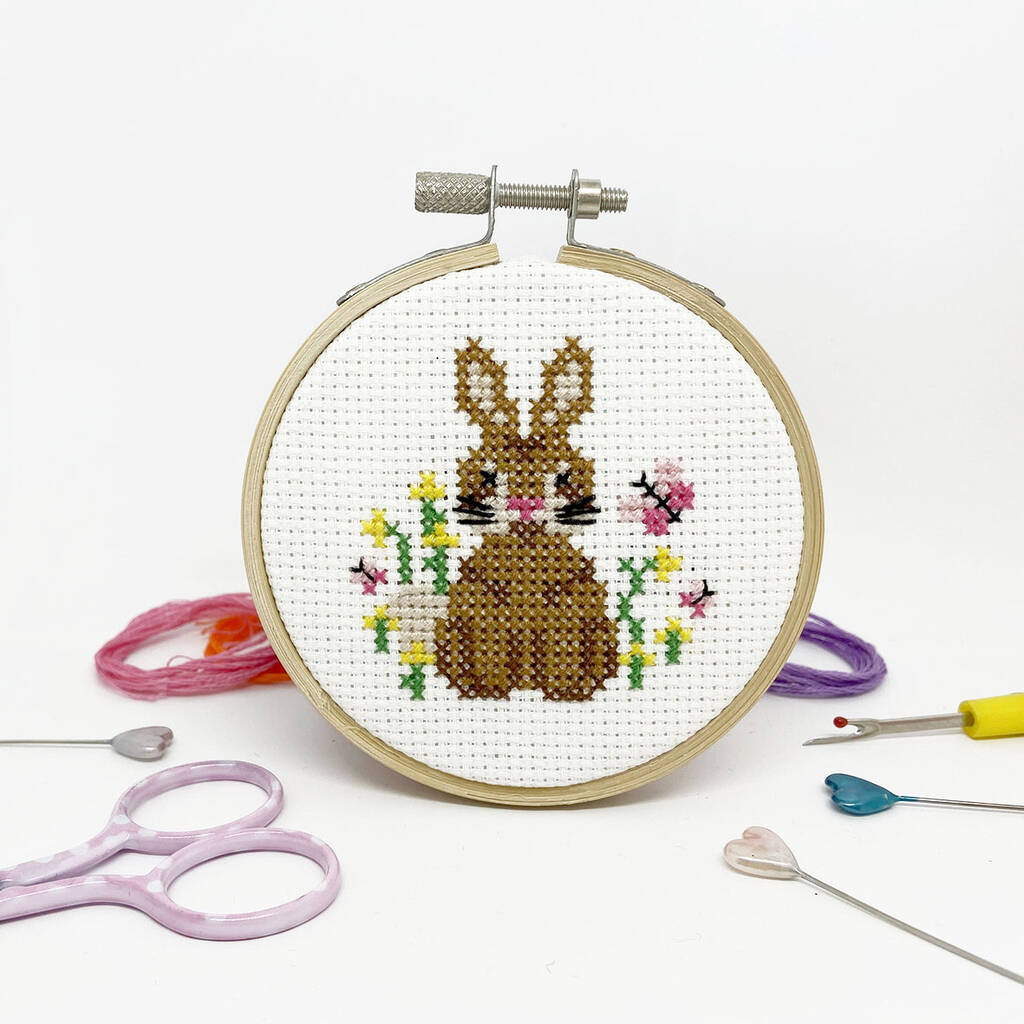 Cute Bunny Mini Cross Stitch Kit, 1 of 3