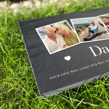 Personalised Photo Memorial Slate Grave Marker 25 X 15cm, 5 of 9