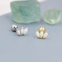 Sterling Silver White Opal Marquise Cluster Screw Back Earrings, thumbnail 7 of 12