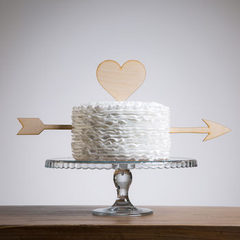 Cupid Heart And Arrow Wedding Party Cake Topper, 2 of 3