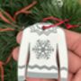 Christmas Jumper Tree Decoration Snowflake, thumbnail 4 of 4