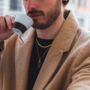 Gold Plated Onyx Verge Rectangular Gemstone Pendant Necklace For Men, thumbnail 1 of 12