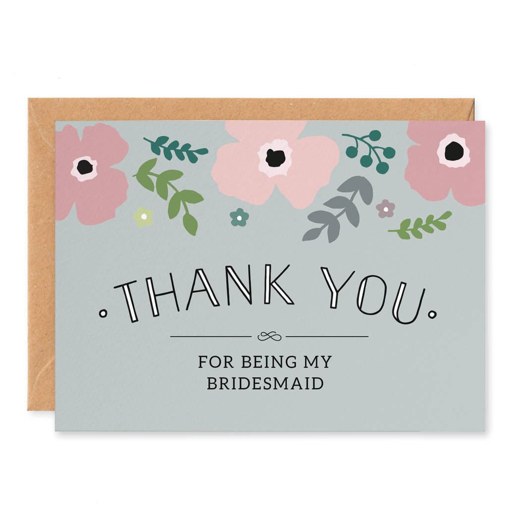 Poppy 'Thank You For Being My Bridesmaid' Card By Project Pretty ...