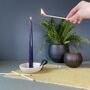 Porcelain And Leather Tapered Candle Holder, thumbnail 3 of 11