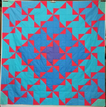 Large Pinwheel Handmade Patchwork Quilt For Living Room, 4 of 11