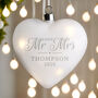 Personalised Mr And Mrs LED Hanging Heart, thumbnail 1 of 2