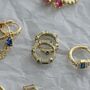 Gold Plated Sapphire Blue Crystal Huggie Hoops, thumbnail 8 of 12