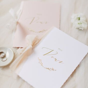 His And Her Gold Foil Vow Books, 2 of 6