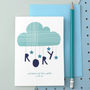 Personalised Cloud And Stars New Born Card Blue, thumbnail 2 of 4