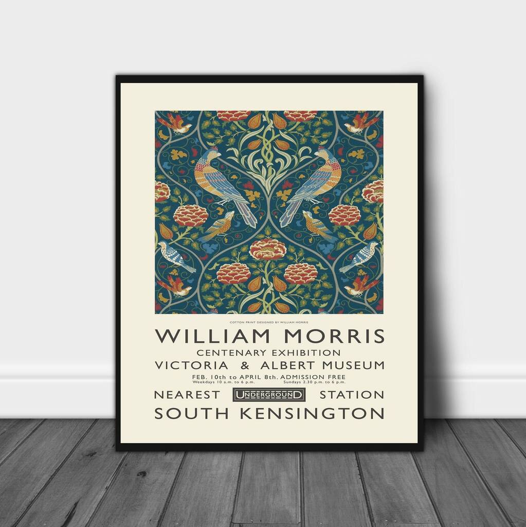 William Morris Blue Flower Print, 1 of 2
