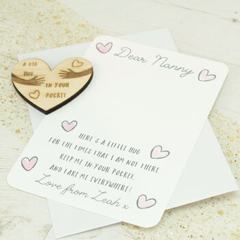 Personalised Heart 'Pocket Hug' Token And Card, 3 of 5