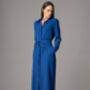 Romina Blue Waist Defining Classic Shirt Dress, thumbnail 2 of 4