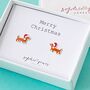 Sterling Silver Santa Sausage Dog Earrings, thumbnail 1 of 3
