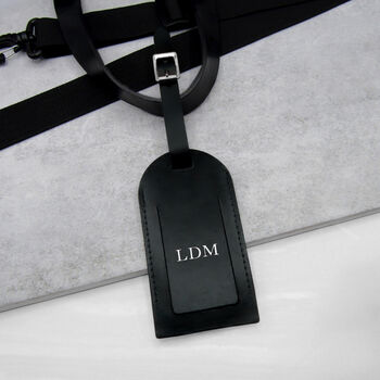 Couples Handmade Personalised Leather Luggage Tag Set, 3 of 8
