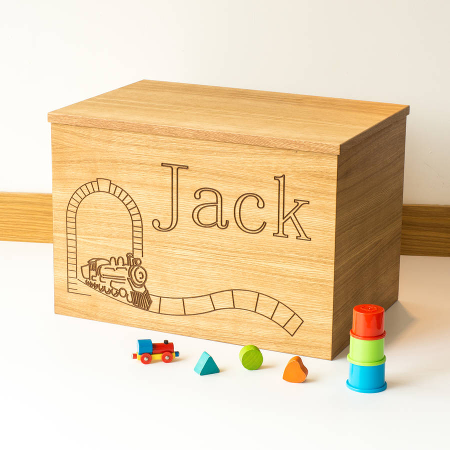 Personalised Train Wooden Toy Box By Little And Wild ...