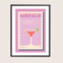 Retro Cosmopolitan Cocktail Print, thumbnail 3 of 6