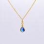 Sapphire Blue Long Teardrop Necklace, thumbnail 1 of 8