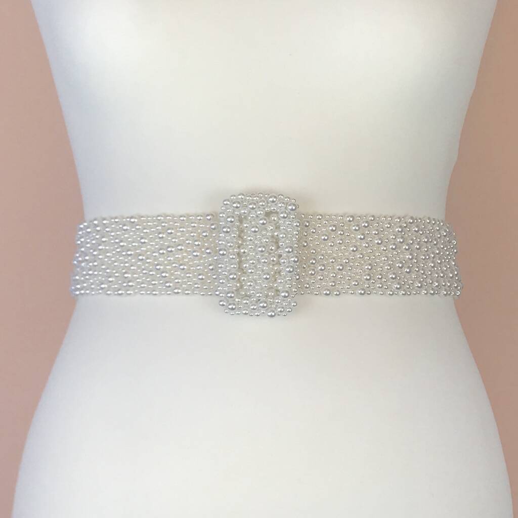 Isadora Pearl Bridal Belt And Buckle By Bridal Beading