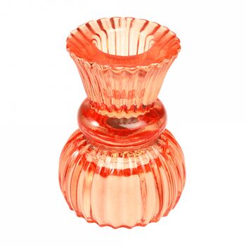 Double Ended Orange Glass Candle Holder, 3 of 4