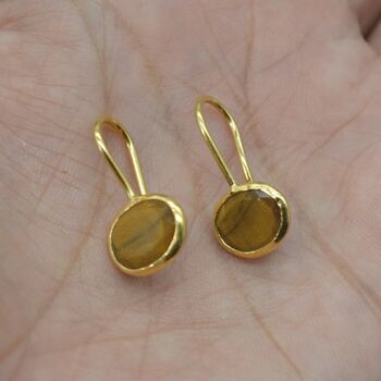 Tigers Eye Silver Drop Earrings, 6 of 8
