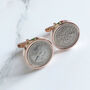 Personalised Rose Gold Plated Sixpence Cufflinks, thumbnail 3 of 3