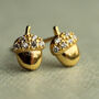 Autumnal Acorn Stud Earrings, thumbnail 2 of 6