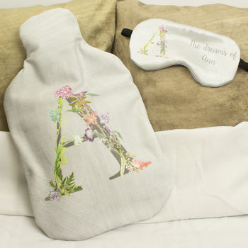 Personalised Name Floral Letter Hot Water Bottle Cover, 5 of 8