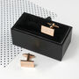 Personalised Rectangle Rose Gold Plated Cufflinks, thumbnail 7 of 7
