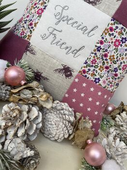 Special Friend Cushion Purple Bees And Flowers, 11 of 12