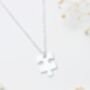 Dainty Puzzle Piece Sterling Silver Necklace Jigsaw Jewellery, thumbnail 3 of 6