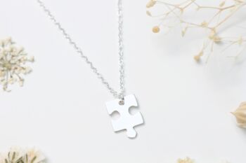 Dainty Puzzle Piece Sterling Silver Necklace Jigsaw Jewellery, 3 of 6